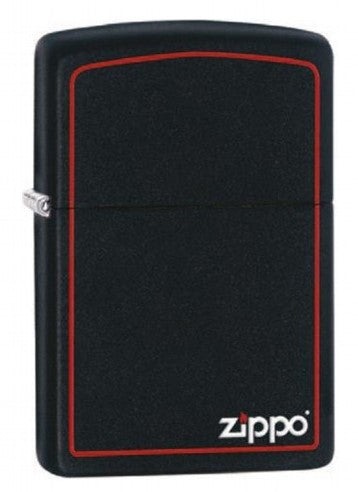 Zippo Black Matt Border Red